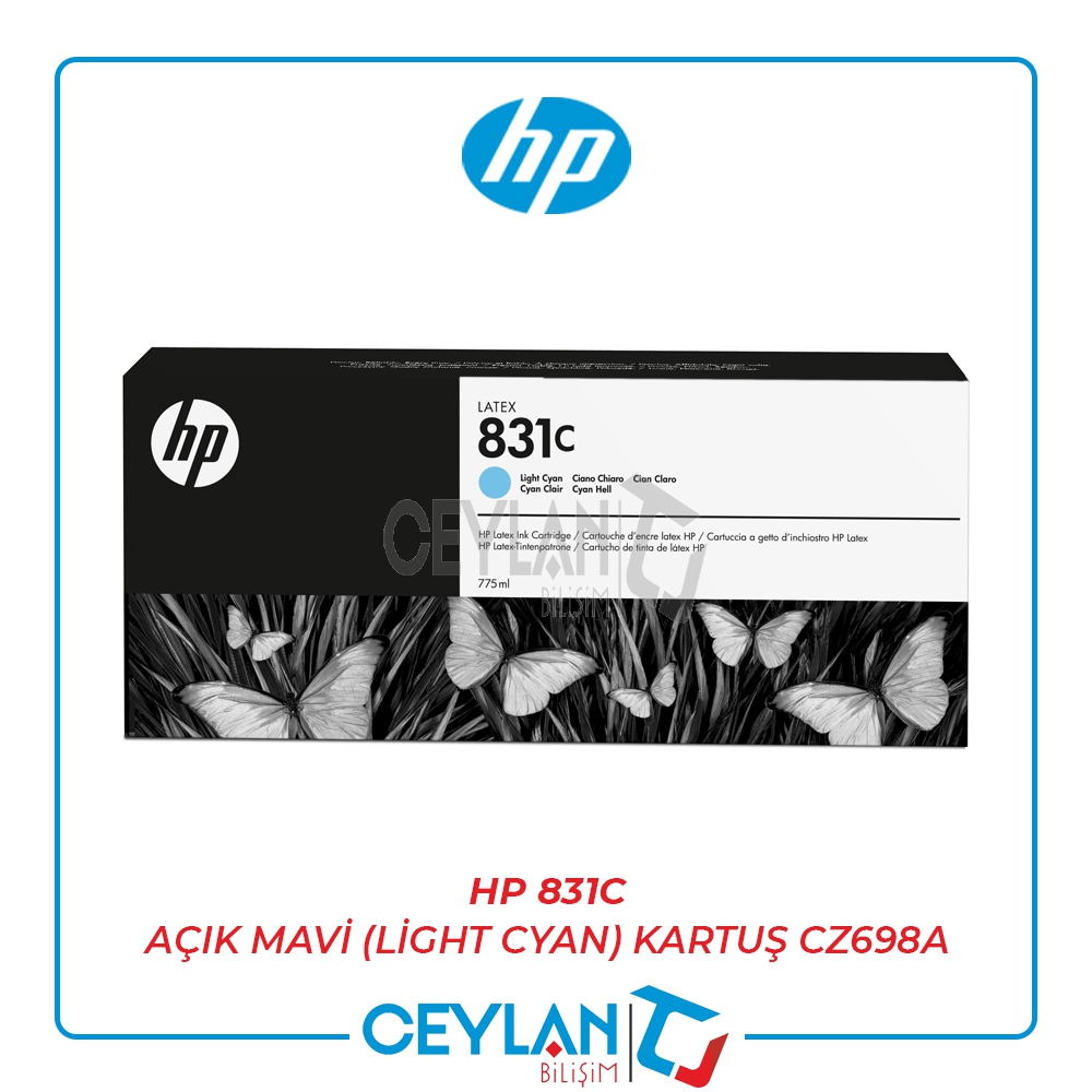 HP 831C AÇIK MAVİ (LİGHT CYAN) KARTUŞ CZ698A