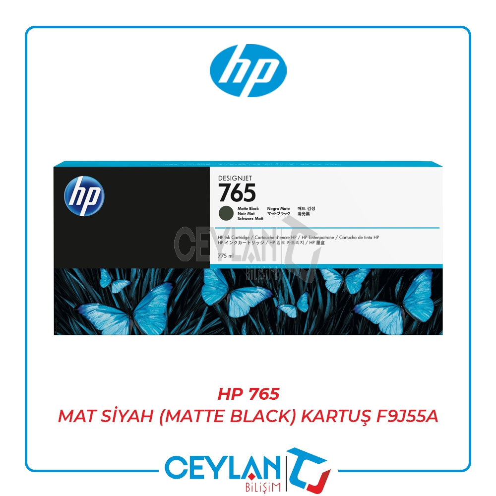 HP 765 MAT SİYAH (MATTE BLACK) KARTUŞ F9J55A