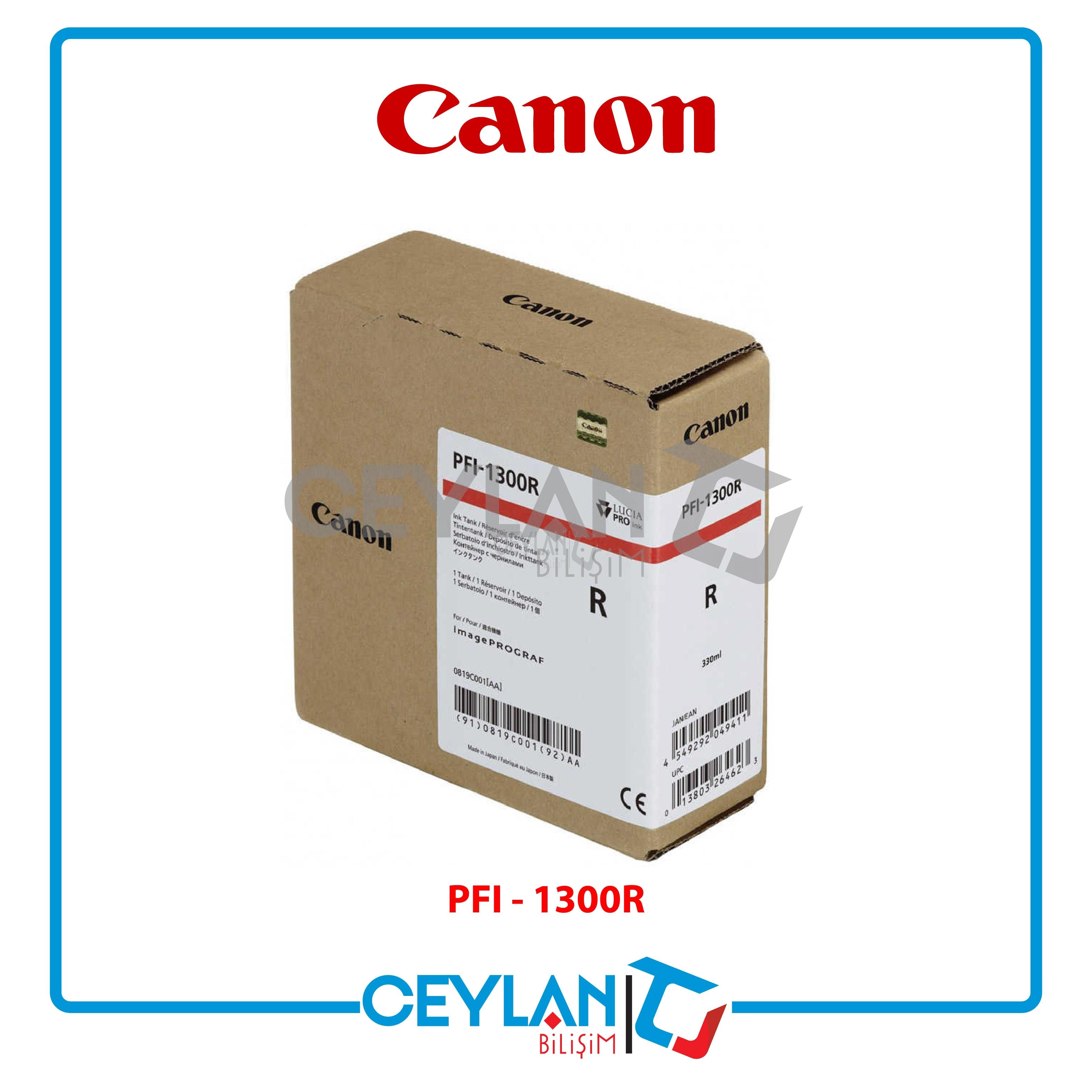 Canon PFI-1300R (0819C001) Red Orijinal Mürekkep Kartuş 330 ml