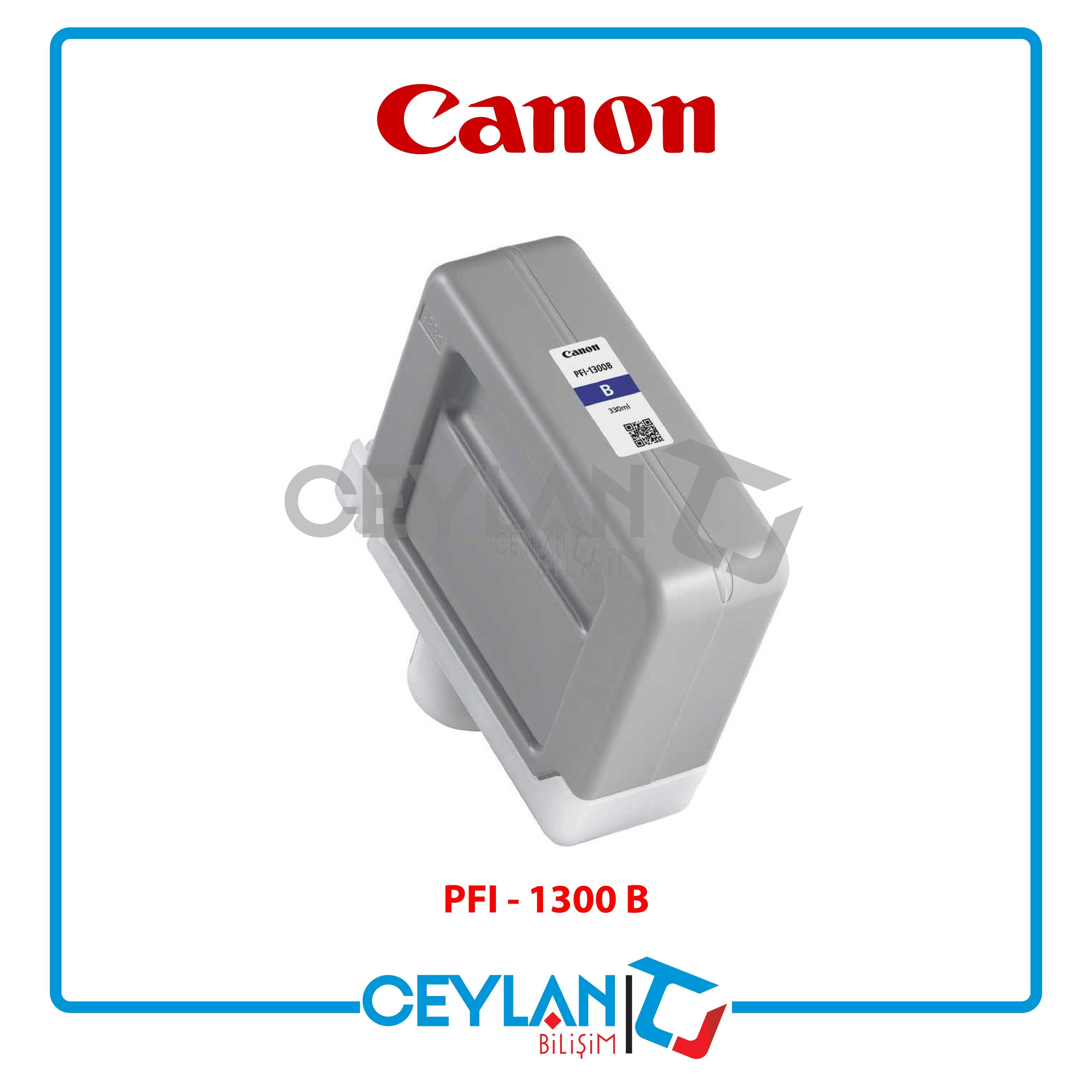 Canon PFI-1300 B (Blue) Mavi Plotter Orijinal Mürekkep Kartuş 330 Ml. (0820C001)