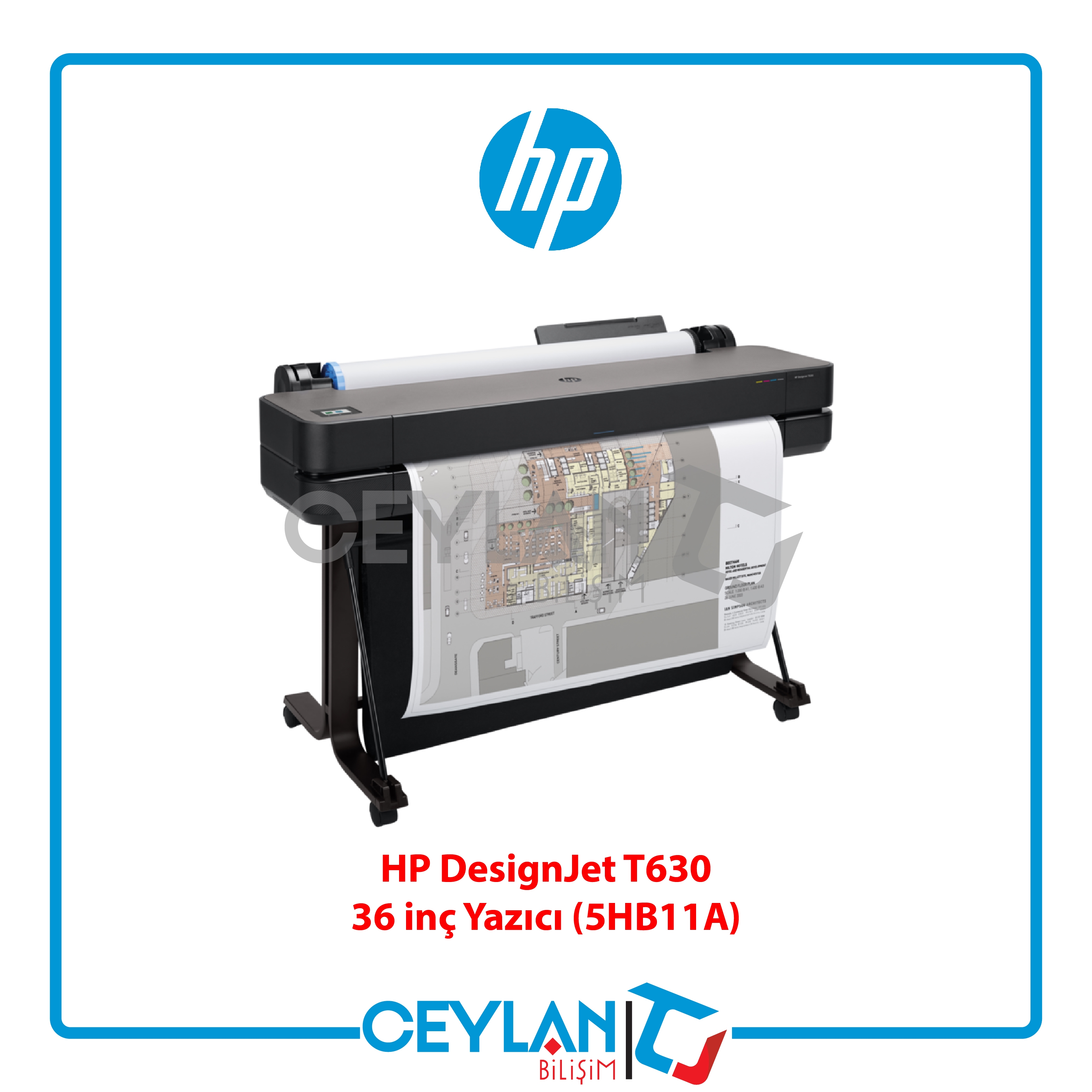 HP 5HB11A DESIGNJET T630 36 INC 914MM A0+ E-YAZICI