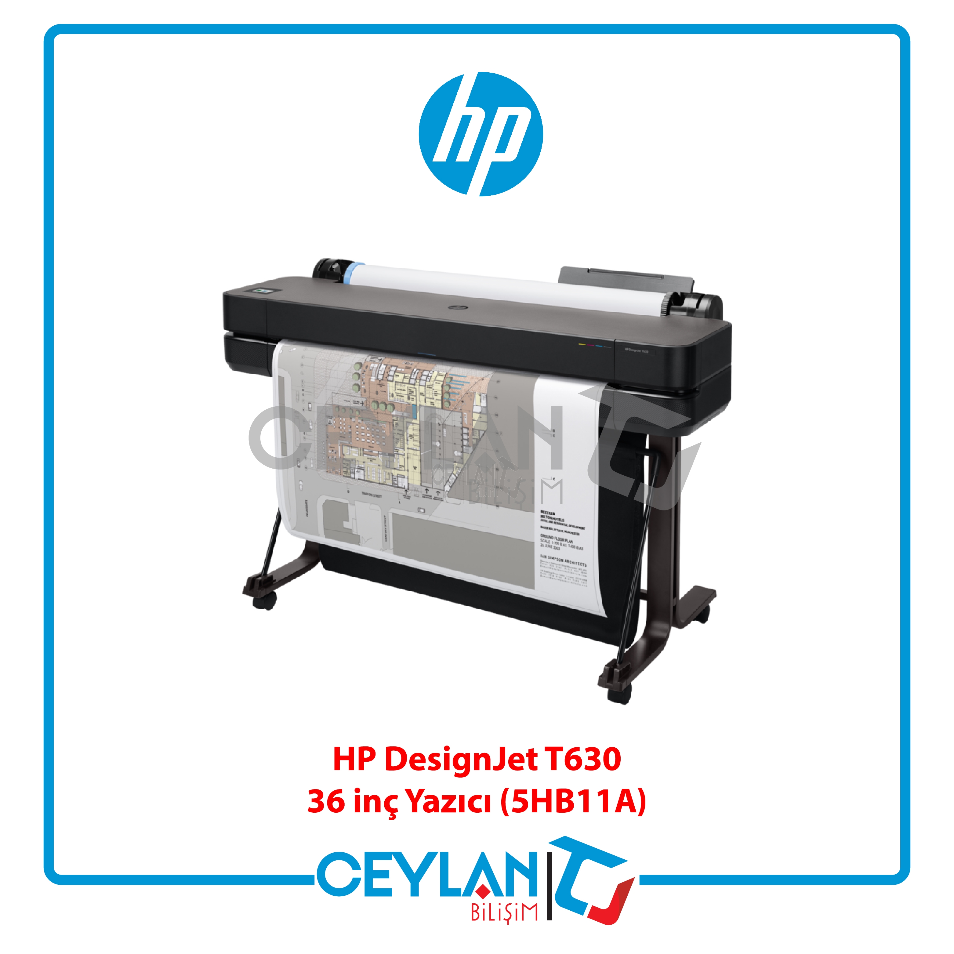 HP 5HB11A DESIGNJET T630 36 INC 914MM A0+ E-YAZICI