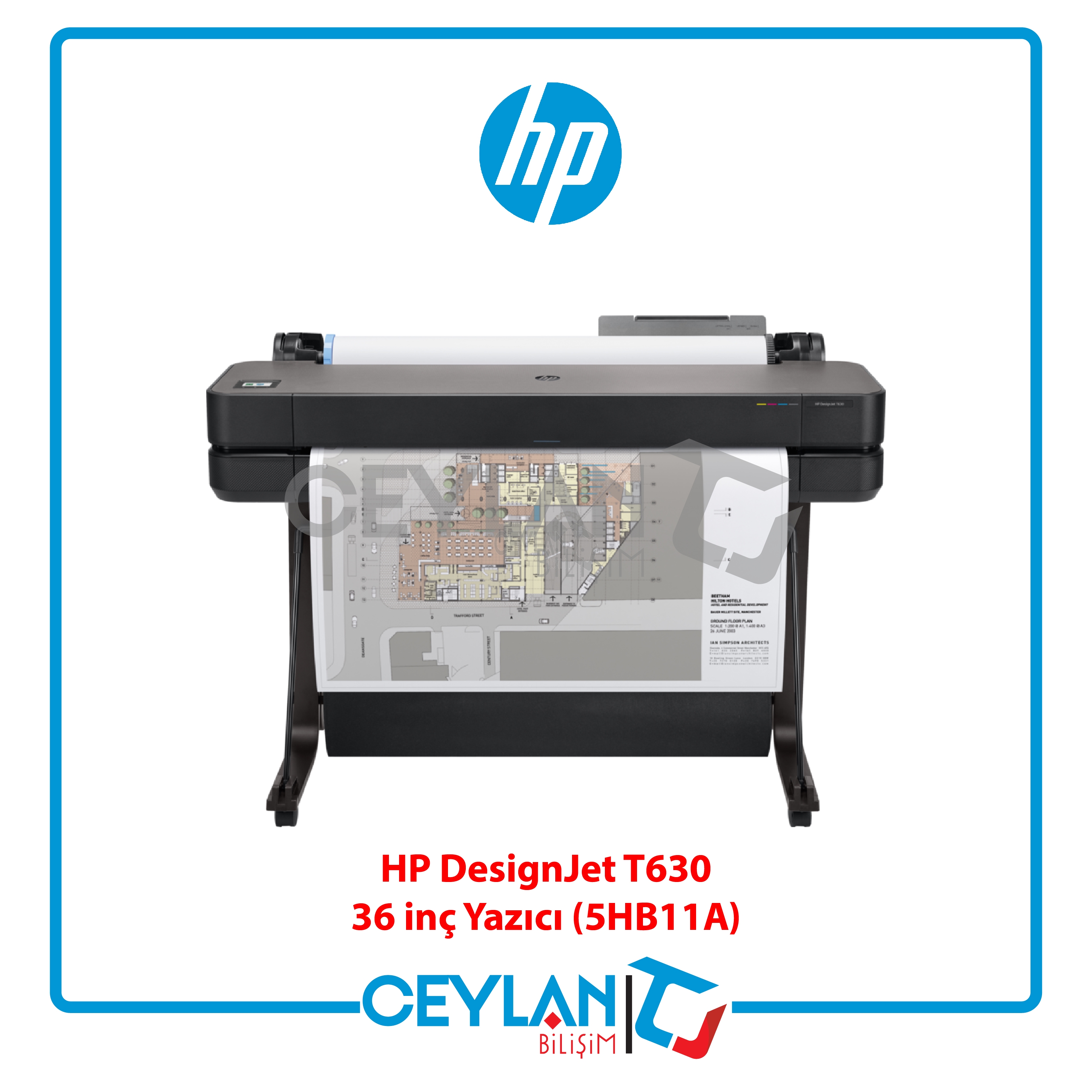 HP 5HB11A DESIGNJET T630 36 INC 914MM A0+ E-YAZICI