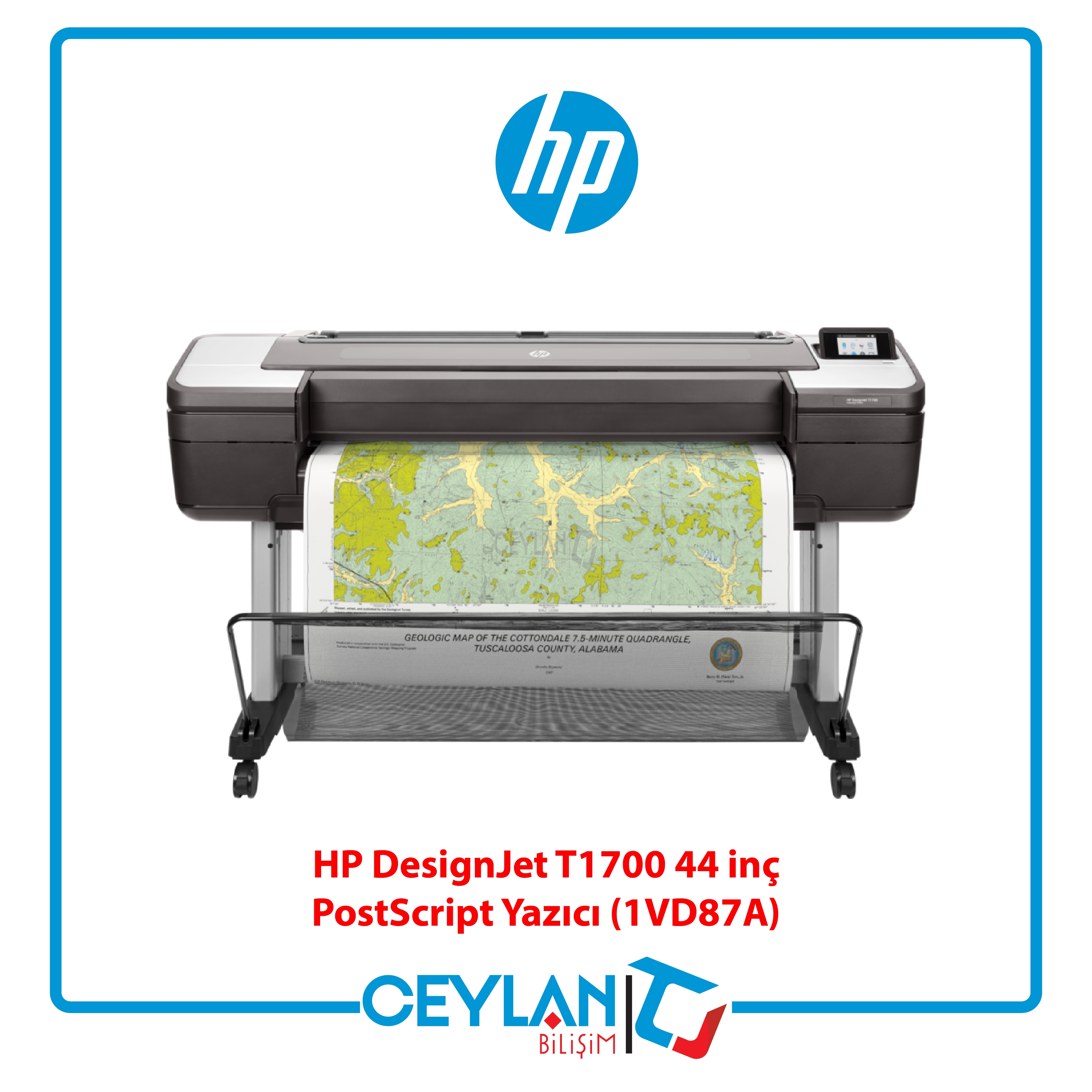 HP 1VD87A DESIGNJET T1700 44 INC PostScript YAZICI