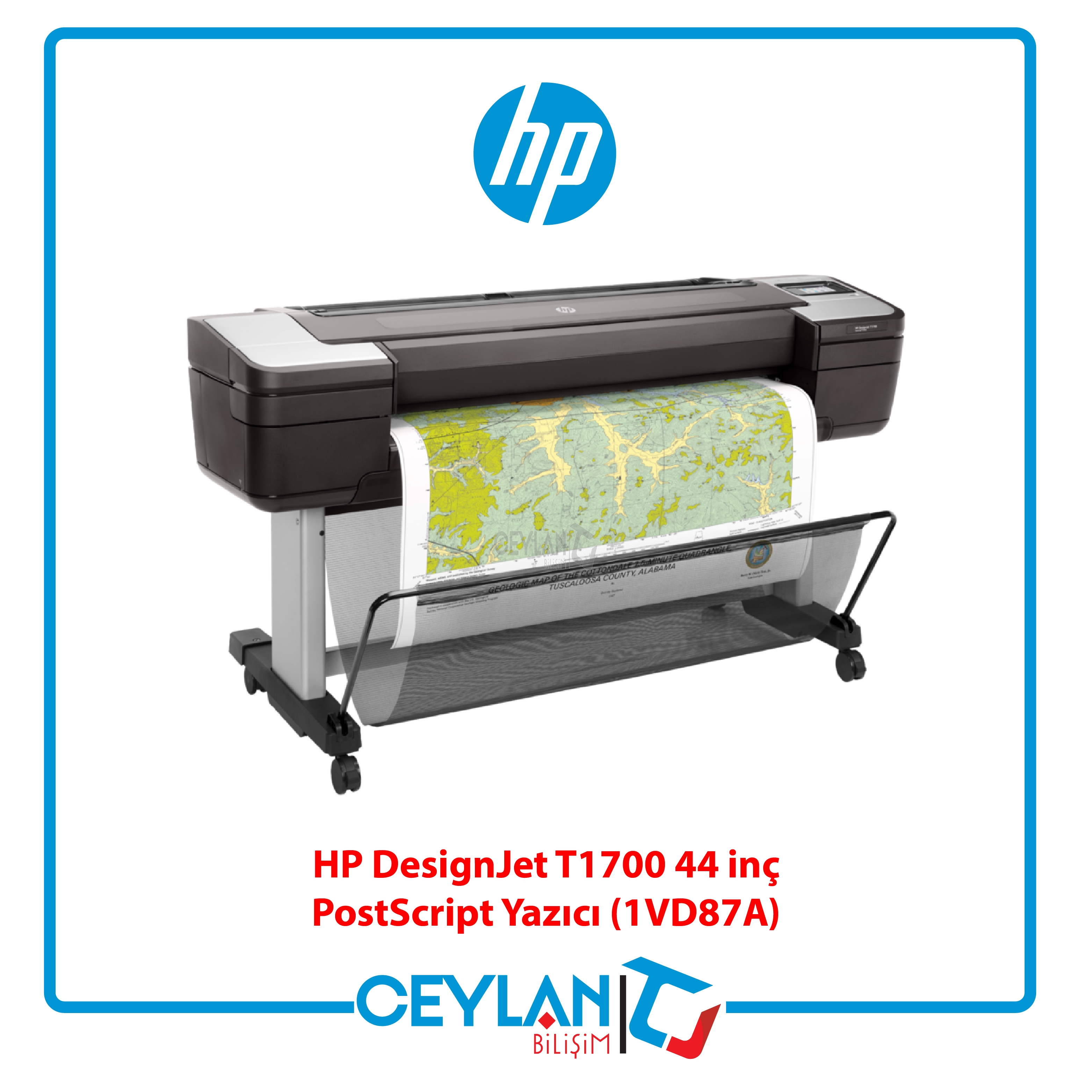 HP 1VD87A DESIGNJET T1700 44 INC PostScript YAZICI