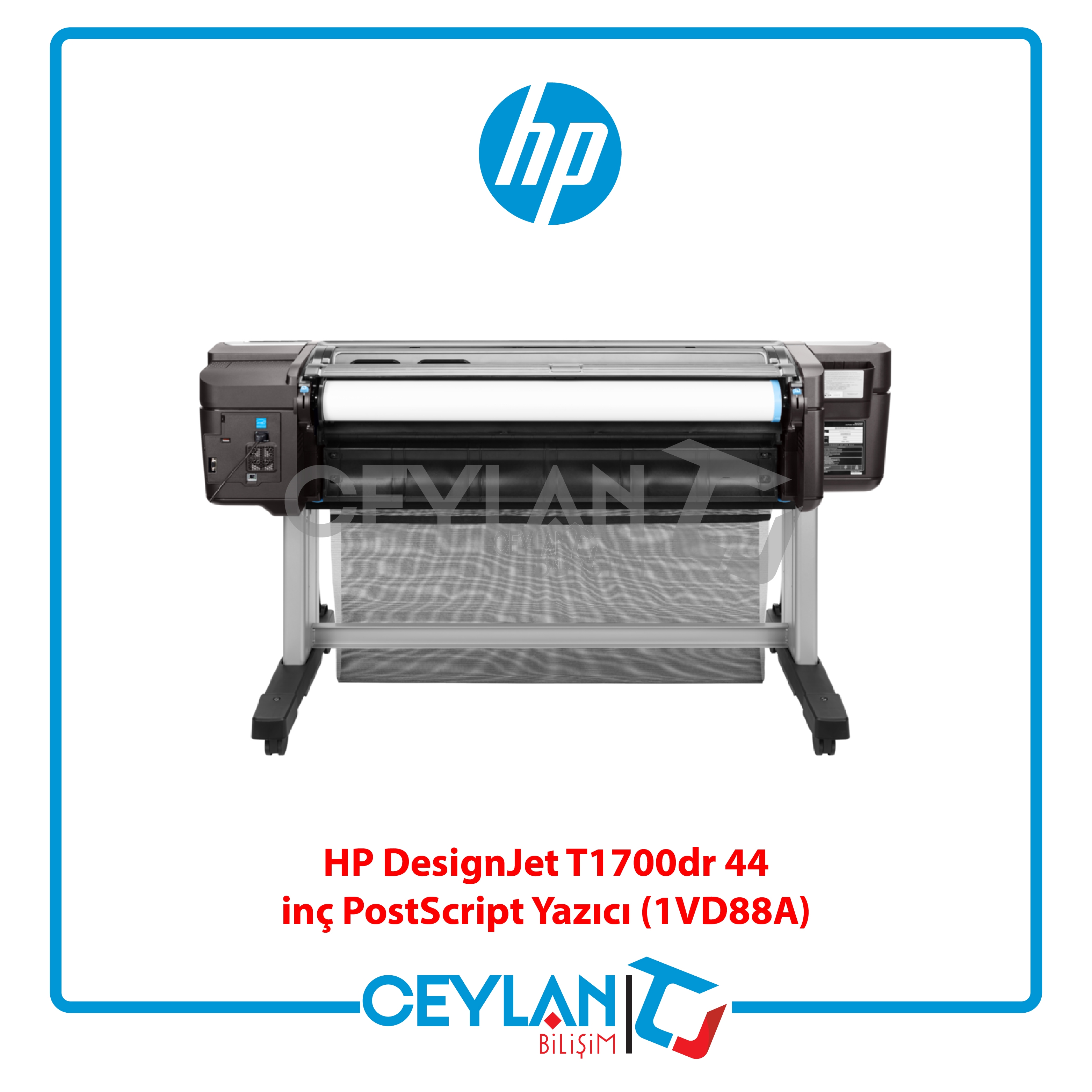 HP 1VD88A DESIGNJET T1700dr DR 44 INC YAZICI